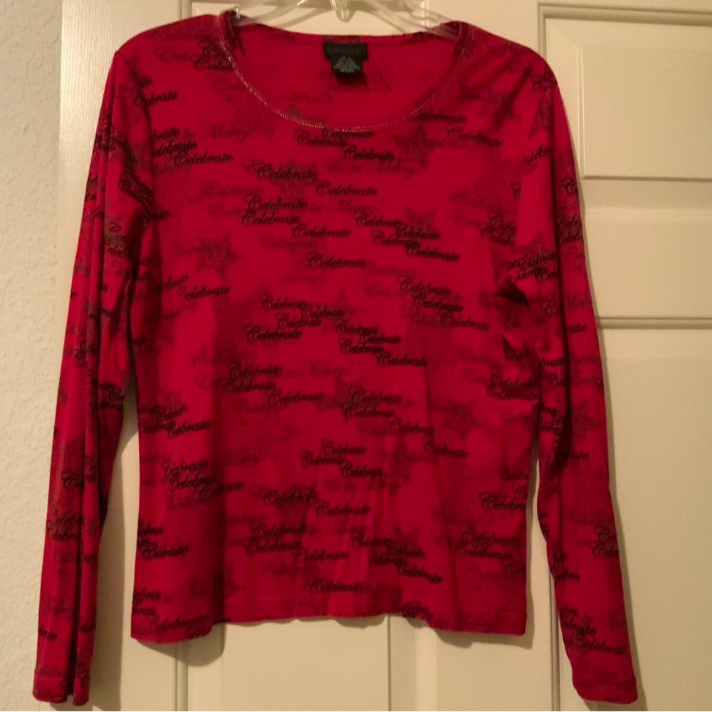 Holiday season top, “Eat, Drink, Be Merry!” to dress up or down!